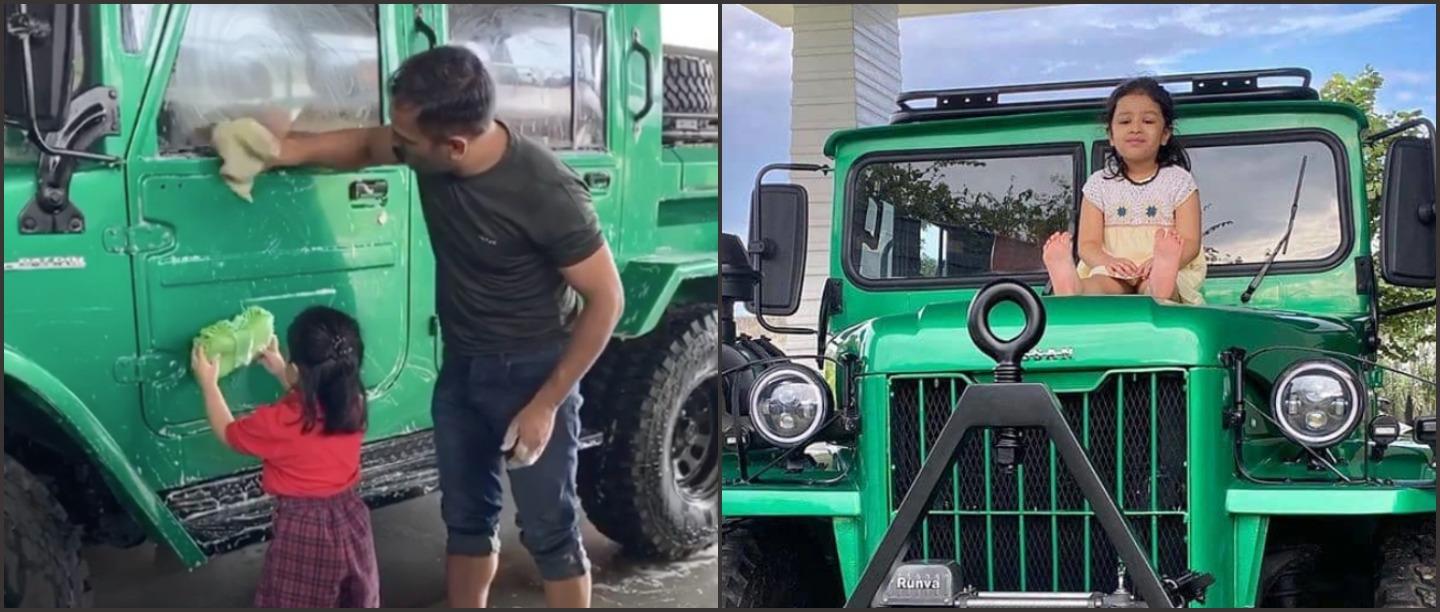 Ziva &amp; Daddy Dhoni Cleaning The Car Together Is The Cutest Thing You&#8217;ll See Today