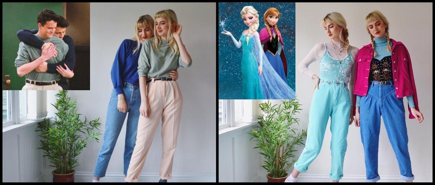 From Friends To Frozen, Twin Sisters Give Fictional Looks Their Own Vintage Spin