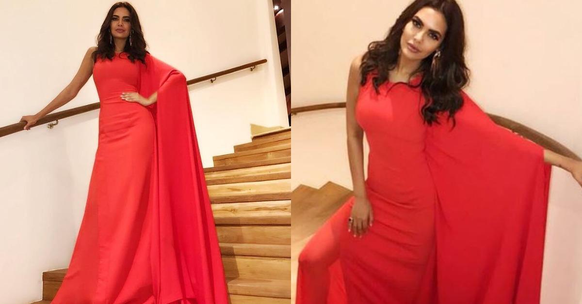 Esha Gupta Channels A Winged Fiery Goddess In A Sexy Red Gown!