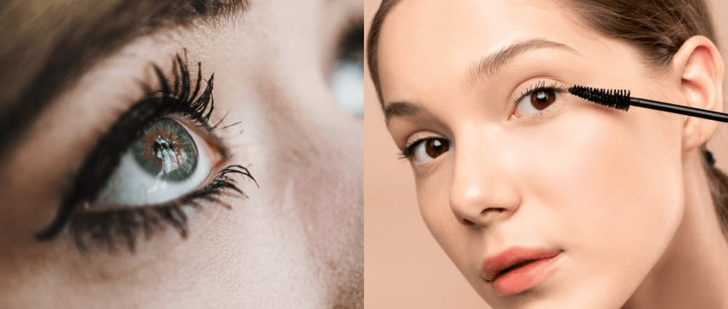 mascara clumps, woman applying mascara