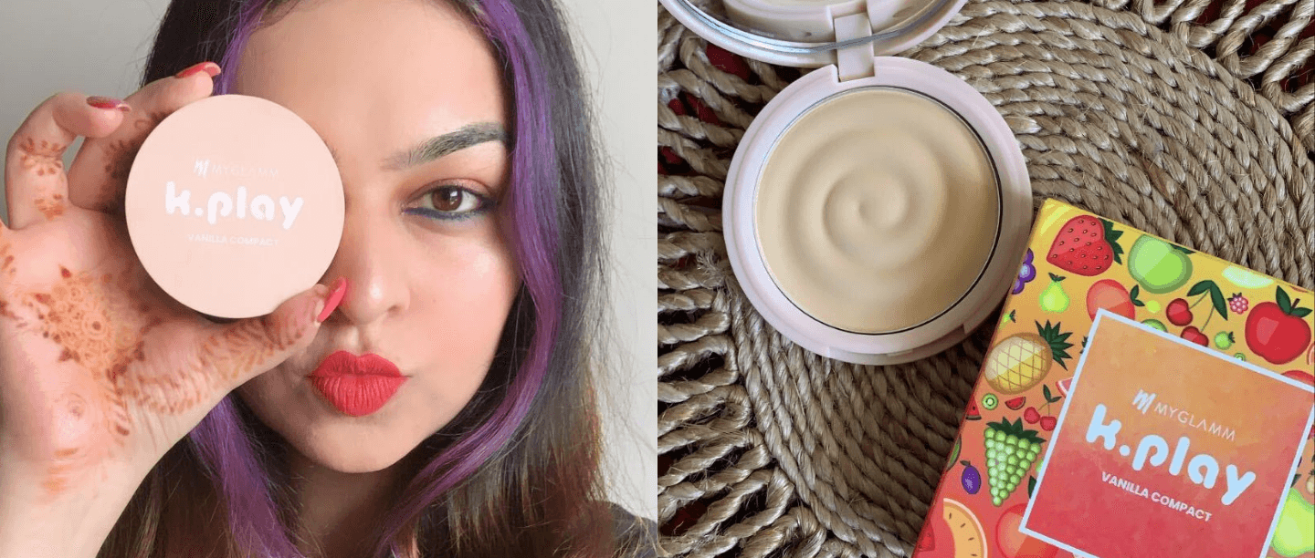 myglamm k play flavoured compact vanilla review