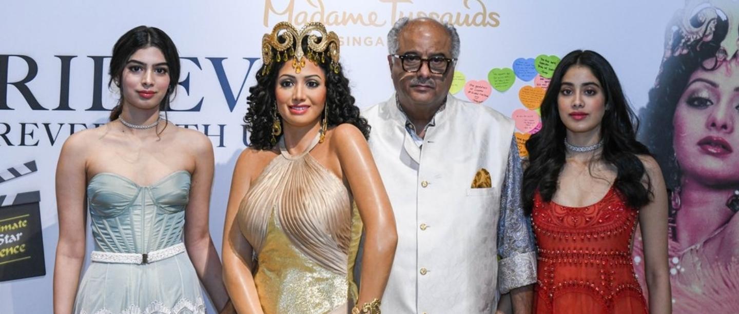 Hawa Hawai In Singapore: Daughters Janhvi And Khushi Unveil Sridevi&#8217;s Wax Statue