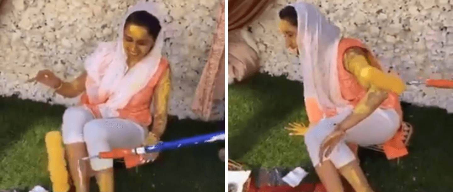 This ‘Socially Distanced’ Haldi Ceremony With A Paint Roller Is Too Much Fun To Miss!