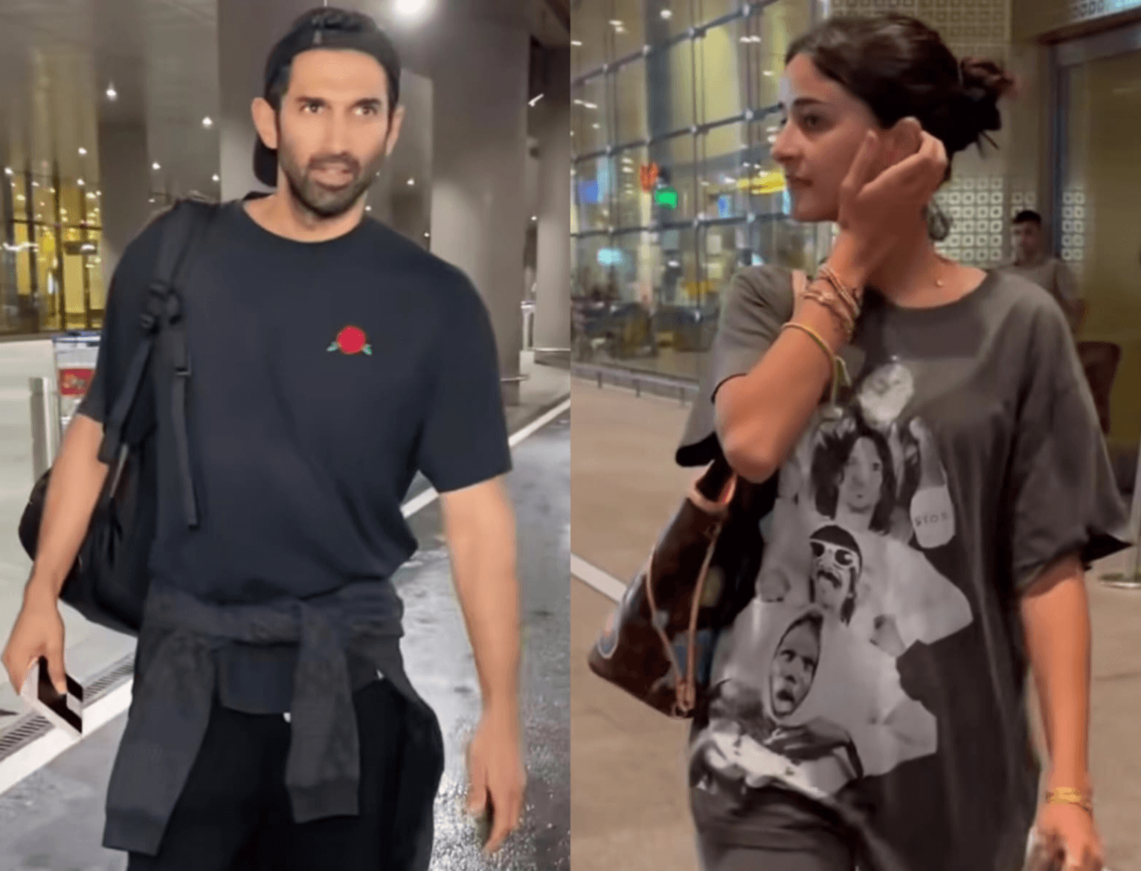 Ananya Panday &amp; Aditya Roy Kapur Twin As They Return From Their &#8216;Romantic&#8217; Trip