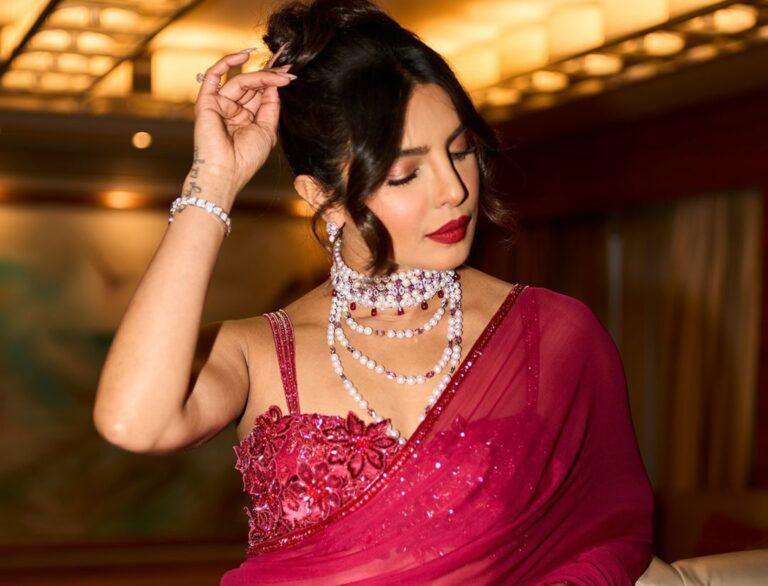 5 Berry-licious Sarees Inspired by Priyanka Chopra